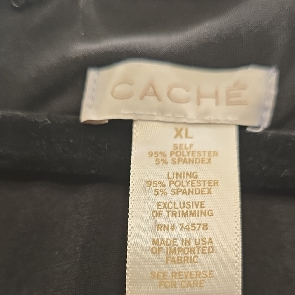 Cache Black and Silver Chevron Long Sleeve Dress - Picture 2 of 16